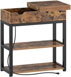 Rolanstar End Table With Charging Station, Narrow Nightstand, Flip Top Side Table With USB Ports And Storage Shelves For Small Spaces, Living Room, Bedroom (Rustic Brown) 20 Rolanstar End Table With Charging Station, Narrow Nightstand, Flip Top Side Table With USB Ports And Storage Shelves For Small Spaces, Living Room, Bedroom (Rustic Brown) -Amazon Store 4101GELm9QL. AC