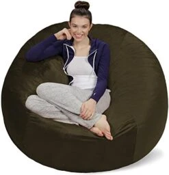 Sofa Sack - Plush Ultra Soft Bean Bags Chairs For Kids, Teens, Adults - Memory Foam Beanless Bag Chair With Microsuede Cover - Foam Filled Furniture For Dorm Room - Charcoal 5' (AMZBB-5SK-CS03) -Amazon Store 4103gL05LL. AC