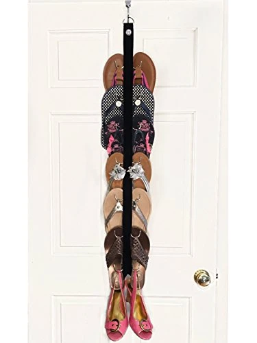 New- Flip Flop And Sandal Hanger By Boottique - Black Velvet Ribbon With Metal Hooks 3 New- Flip Flop And Sandal Hanger By Boottique - Black Velvet Ribbon With Metal Hooks