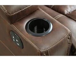 Signature Design By Ashley Owner's Box Faux Leather Power Reclining Sofa With Adjustable Headrest, Brown -Amazon Store 410Hx3qZAEL