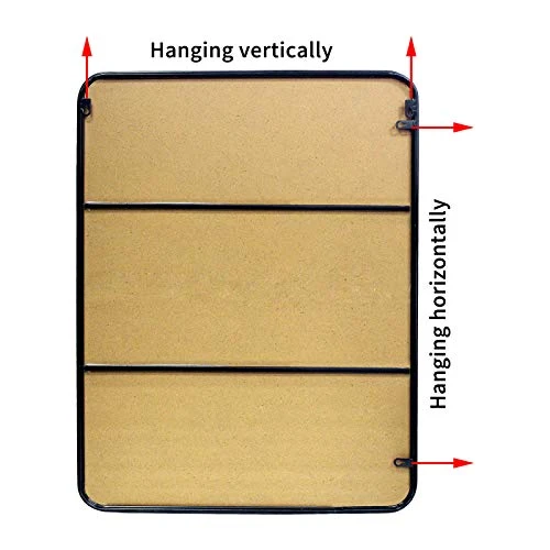 24"x36" Black Bathroom Mirror, Upgrade Metal Frame Wall Mounted With Rounded Corner For Entryways, Living Rooms 6 24"x36" Black Bathroom Mirror, Upgrade Metal Frame Wall Mounted With Rounded Corner For Entryways, Living Rooms - Image 4