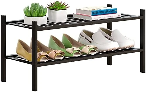 FILWH Bamboo Shoe Rack Stackable Shoe Shelf Storage Organizer For Unit Entryway Hallway And Closet Sturdy Freestanding Shoe Shelf Natural (3 Tier) 9 FILWH Bamboo Shoe Rack Stackable Shoe Shelf Storage Organizer For Unit Entryway Hallway And Closet Sturdy Freestanding Shoe Shelf Natural (3 Tier) - Image 7