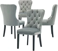 Chairus Dining Chairs Set Of 2 With Tufted High Back, Velvet Upholstered Dining Room Chairs Modern Elegant Nailhead Trim Ring Pull - Ivory 2PCS 30 Chairus Dining Chairs Set Of 2 With Tufted High Back, Velvet Upholstered Dining Room Chairs Modern Elegant Nailhead Trim Ring Pull - Ivory 2PCS -Amazon Store 410P51TPN9L. AC