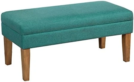 Homepop Home Decor | Upholstered Decorative Storage Ottoman Bench | Ottoman Bench With Storage For Living Room & Bedroom | Decorative Home Furniture, Navy Large 11 Homepop Home Decor | Upholstered Decorative Storage Ottoman Bench | Ottoman Bench With Storage For Living Room & Bedroom | Decorative Home Furniture, Navy Large - Image 9