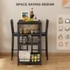 Gizoon Bar Table And Chairs Set For 2 With 3 Storage Shelves, Modern Pub Table Set With Pu Cushion Chairs & Thick Wood Top For Breakfast, 3-Piece Small Table For Kitchen - Black -Amazon Store 410TWvgpTVL
