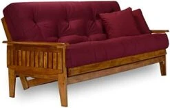 Nirvana Futons Eastridge Futon Set - Full Size, Frame, 8" Mattress, Microfiber Sussex Fudge Cover -Amazon Store 410VbejcKTL. AC 1