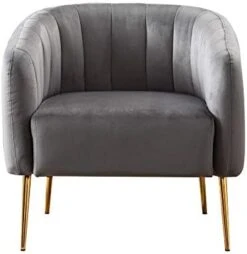 LSSPAID Velvet Accent Chair, Fabric Upholstered Accent Chairs For Living Room, Golden Metal Legs Armchairs, Navy Blue, Set Of 1 -Amazon Store 410fI2XE3CL. AC