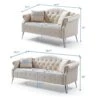 HomSof 2 Pieces Velvet Living Room Set, Classic Chesterfield Sofa Loveseat And 3 Couch With Button Tufted And Rolled Arms, 4 Pillows Included, 5 Seater, Beige(5-Seater) 2 HomSof 2 Pieces Velvet Living Room Set, Classic Chesterfield Sofa Loveseat And 3 Couch With Button Tufted And Rolled Arms, 4 Pillows Included, 5 Seater, Beige(5-Seater) -Amazon Store 410gV4KMK9L