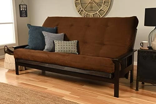 Queen Size Montreal Espresso Futon Frame Innerspring Mattress Sofa Bed Modern Futons (Black Mattress And Frame Only (Queen Size)) 13 Queen Size Montreal Espresso Futon Frame Innerspring Mattress Sofa Bed Modern Futons (Black Mattress And Frame Only (Queen Size)) - Image 11