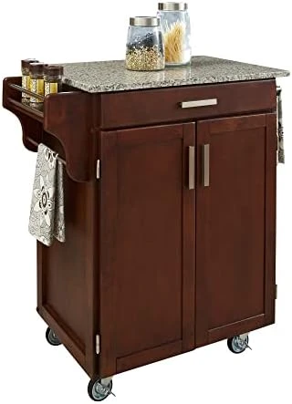 Homestyles Cuisine Kitchen Cart, Off White, Granite Top 15 Homestyles Cuisine Kitchen Cart, Off White, Granite Top - Image 13