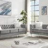 Mikibama Velvet Loveseat Sofa Couch Set For Living Room, Modern Decor Furniture Tufted Sofa Set With Nailhead Acrylic Legs And 2 Pillows For Bedroom, Hall(Grey) -Amazon Store 410qa2udJgL