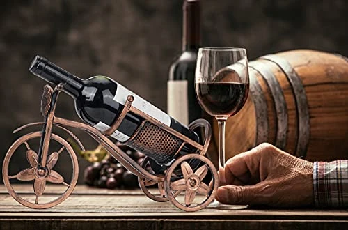 TRSPCWR Tabletop Wine Rack, Wine Bottle Holder Single Bottle Bike Shaped, Freestanding Countertop Wine Rack And Wine Bottle Storage, Wine Gifts Home Bar Decor Crafts 5 TRSPCWR Tabletop Wine Rack, Wine Bottle Holder Single Bottle Bike Shaped, Freestanding Countertop Wine Rack And Wine Bottle Storage, Wine Gifts Home Bar Decor Crafts - Image 3
