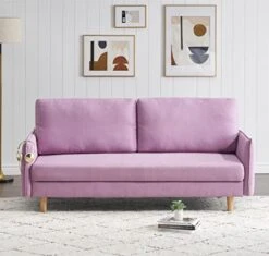 BONOFF Modern Sofa Bed Convertible Folding Futon L-Shape Sofa Storage Furniture Loveseat Folding Daybed Guest Bed For Compact Living Space, Apartment, Dorm Pink -Amazon Store 4118I30ykvL