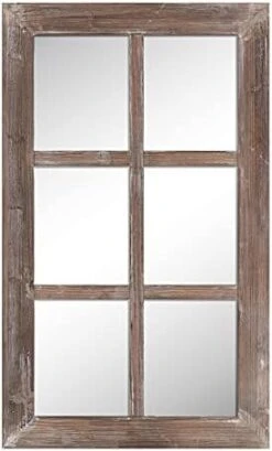 Barnyard Designs 54x24 Windowpane Wood Farmhouse Wall Mirror, Wooden Large Rustic Wall Mirror, Bedroom Mirrors For Wall Decor, Decorative Wood Wall Mirror Living Room Or Entryway Mirror Frame, Ivory -Amazon Store 4119lyM05uS. AC