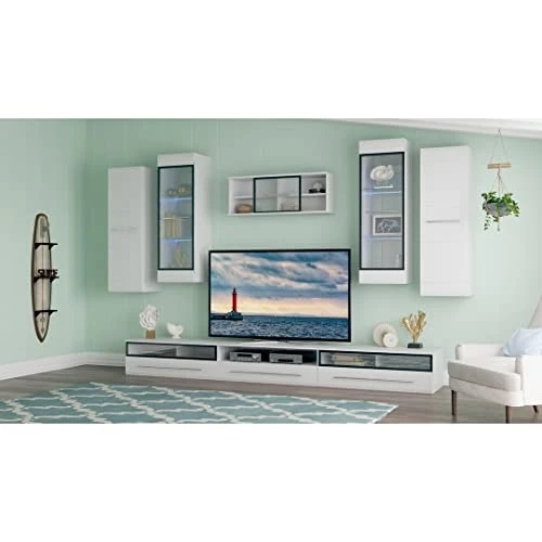 GENERIC Fever Center White Modern Contemporary MDF Lacquer Glass Doors 3 GENERIC Fever Center White Modern Contemporary MDF Lacquer Glass Doors