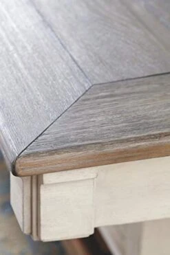 Signature Design By Ashley Bolanburg Farmhouse Counter Height Dining Room Table, White & Brown -Amazon Store 411F06t2bDL