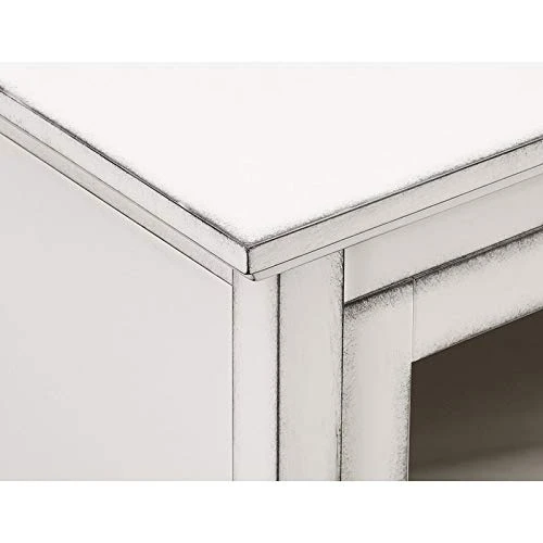 Walker Edison Charlotte Classic Glass Door Storage Buffet, 52 Inch, Antique White 5 Walker Edison Charlotte Classic Glass Door Storage Buffet, 52 Inch, Antique White - Image 3