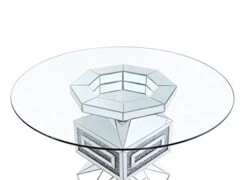 Acme Furniture Noralie Dining Table, Clear Glass, Mirrored & Faux Diamonds -Amazon Store 411FKS6NS7L