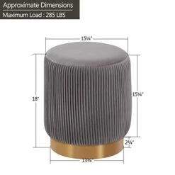 Duhome Modern Round Velvet Ottoman Footrest Vanity Stool Gray 14 Duhome Modern Round Velvet Ottoman Footrest Vanity Stool Gray -Amazon Store 411GnAEmP4L