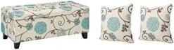 Christopher Knight Home Breanna Fabric Storage Ottoman, White And Blue Floral -Amazon Store 411TPcvhaPL. AC