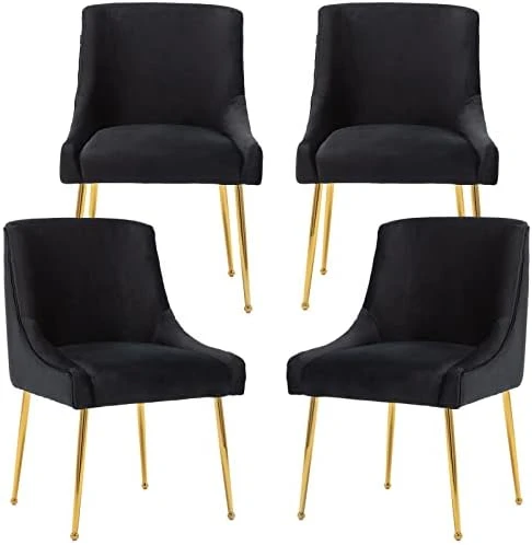 ZHENGHAO Velvet Dining Chairs Set Of 6, Modern Accent Kitchen Chairs With Gold Legs Upholstered Guest Chairs For Living Room/Kitchen/Restaurant, White 13 ZHENGHAO Velvet Dining Chairs Set Of 6, Modern Accent Kitchen Chairs With Gold Legs Upholstered Guest Chairs For Living Room/Kitchen/Restaurant, White - Image 11