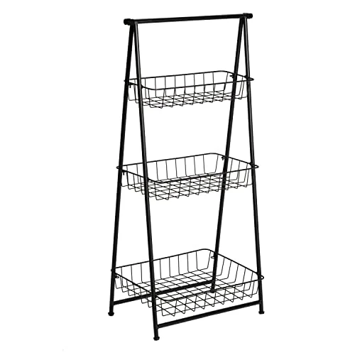 Honey-Can-Do 3-Tier Folding Ladder Shelf SHF-08580 Black 4 Honey-Can-Do 3-Tier Folding Ladder Shelf SHF-08580 Black - Image 2