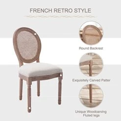 Virabit French Dining Chairs Set Of 2, Rattan Farmhouse Upholstered Dining Chairs With Curved Backrest And Beautifully Carved Solid WoodFrame For Living Room, Kitchen, Restaurant 19 Virabit French Dining Chairs Set Of 2, Rattan Farmhouse Upholstered Dining Chairs With Curved Backrest And Beautifully Carved Solid WoodFrame For Living Room, Kitchen, Restaurant -Amazon Store 411mriXxRwL