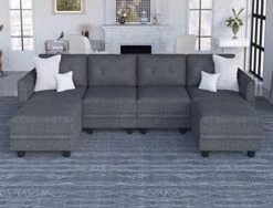 LLappuil Modular Sectional Sofa With Storage, Faux Leather Fabric 7 Seater Modular Sofa With Reversible Chaise, 112 Inch Convertible U Shape Sectional Couch With Ottomans, Aqua Blue 21 LLappuil Modular Sectional Sofa With Storage, Faux Leather Fabric 7 Seater Modular Sofa With Reversible Chaise, 112 Inch Convertible U Shape Sectional Couch With Ottomans, Aqua Blue -Amazon Store 411uxgblUL. AC 1