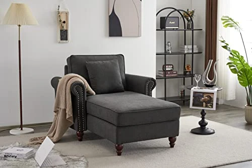 Springfavor Chaise Lounge Indoor 28.5" Width Chaise Lounger Chair Living Room Chair With Nailhead Trim Upholstered Recliner Lounge Sleeper Sofa 5 Springfavor Chaise Lounge Indoor 28.5" Width Chaise Lounger Chair Living Room Chair With Nailhead Trim Upholstered Recliner Lounge Sleeper Sofa - Image 3