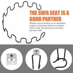 Tanstic 63Pcs 16 Inch Sofa Upholstery Spring Replacement Kit, Including Springs, Nails, Upholstery Spring Clips, Extension Hooks, Balance Hooks, Removal Tools, Dust Cover Fabric For Sofa Seat Couch -Amazon Store 4121CKBZHDL