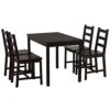 HOMCOM 5 Piece Dining Room Table Set, Wooden Kitchen Table And Chairs For Dinette, Breakfast Nook, Chestnut Brown