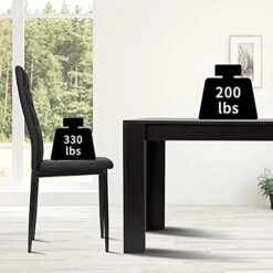 Giantex 9 Pcs Dining Table Set, Wood Rectangular Table With 8 Upholstered Chairs Set, Modern Kitchen Table Set, Black Dining Room Table Set, Home Kitchen Dinette Furniture Family Party -Amazon Store 4125js7oS2S