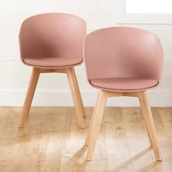 South Shore Flam Chair With Wooden Legs, 1, Pink And Wood -Amazon Store 412BAjN99WL. AC