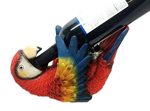 Scarlet Macaw Parrot Bird Wine Holder Oil Bottle Resin Figurine Kitchen Rainforest Decor 3 Scarlet Macaw Parrot Bird Wine Holder Oil Bottle Resin Figurine Kitchen Rainforest Decor