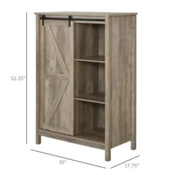 HOMCOM Sideboard Sideboard With 2 Shelves And MDF Frame And Particle Boards Imitation Wood Veining Grey Metal Black