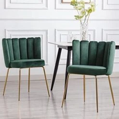 Janoray Velvet Dining Chairs Upholstered Gold Metal Legs Cream Mid Century Modern Accent Chair Set Of 2 For Living Room Kitchen Dining Room, Cream -Amazon Store 412JkqBuKL. AC