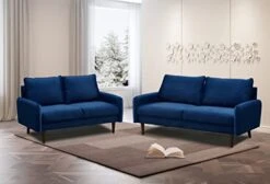 INSTORY Modern Sofa Set Velvet Sofa & Loveseat Set 2 Piece Tufted Couch Set With Wooden Legs For Living Room, Office - Space Blue -Amazon Store 412LDbfSDwL