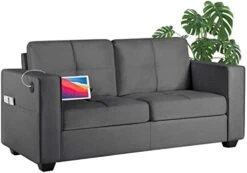 TYBOATLE Modern Living Room Sectional Sofa Sets 2 Piece, 65” W Tufted Mid-Century Loveseat Couch W/ 2 USB Charging Ports And Comfy Accent Arm Chairs For Small Space, Apartment, Office (Dark Grey) 25 TYBOATLE Modern Living Room Sectional Sofa Sets 2 Piece, 65” W Tufted Mid-Century Loveseat Couch W/ 2 USB Charging Ports And Comfy Accent Arm Chairs For Small Space, Apartment, Office (Dark Grey) -Amazon Store 412M1I5UZxL. AC