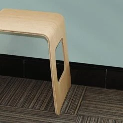 Briteman 2 Pack Bamboo Stackable Dining Bench, Simple Creative Square-Hole Bamboo Stools One-Piece Bending Process For Office Kitchen Bathroom Bedroom, Installation-Free (2) -Amazon Store 412PBfsdMKL