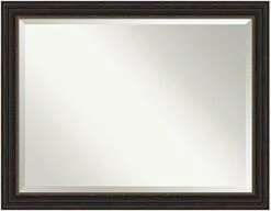 Amanti Art Vanity Wall Framed Bathroom Mirror, Glass Size 24 X 36, Accent Bronze Narrow -Amazon Store 412YBnCLkZL. AC