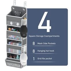 LONGD Over Door Organizer, Nursery Closet Cabinet Baby Storage, Over The Door Hat Rack, 4 Pockets And 1 Grid File Pockets Hanging Storage Boxes,45 Lbs. Weight Capacity, 1-Pack 11 LONGD Over Door Organizer, Nursery Closet Cabinet Baby Storage, Over The Door Hat Rack, 4 Pockets And 1 Grid File Pockets Hanging Storage Boxes,45 Lbs. Weight Capacity, 1-Pack -Amazon Store 412YCDR7Z0L