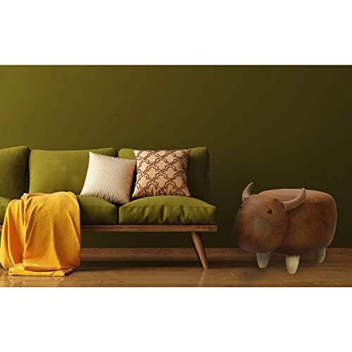 CRITTER SITTERS 14-in. Seat Height Brown Cow Animal Shape Ottoman - Furniture For Nursery, Bedroom, Playroom, And Living Room Decor 6 CRITTER SITTERS 14-in. Seat Height Brown Cow Animal Shape Ottoman - Furniture For Nursery, Bedroom, Playroom, And Living Room Decor - Image 4