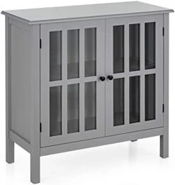 Tangkula Sideboard Buffet Storage Cabinet, Kitchen Storage Cabinet With 2 Glass Doors, Liquor Cabinet For Home Kitchen Dining Room, Cupboard Console Table, Curio Cabinet (Grey) 14 Tangkula Sideboard Buffet Storage Cabinet, Kitchen Storage Cabinet With 2 Glass Doors, Liquor Cabinet For Home Kitchen Dining Room, Cupboard Console Table, Curio Cabinet (Grey) -Amazon Store 412f8rpDWL. AC