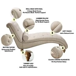 Rosevera Leavitt Living Room Chairs With Padded Seat Sleeper Comfy For Bedrooms Lounge Chaise, Standard, Pearl Beige 14 Rosevera Leavitt Living Room Chairs With Padded Seat Sleeper Comfy For Bedrooms Lounge Chaise, Standard, Pearl Beige -Amazon Store 412gHTiotaL 1