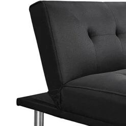 SAZAK Modern Fabric Reclining Futon With Cupholders And Pillows, Black -Amazon Store 412lSqNHoGL