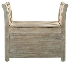 Signature Design By Ashley Fossil Ridge Boho Storage Accent Bench, Vintage White, 30"W X 13"D X 28"H -Amazon Store 412nJ6DIF4L