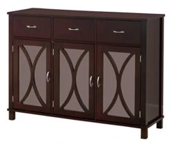 Kings Brand Furniture Rutheron Buffet Server Cabinet / Console Table, Mirrored Doors, Espresso -Amazon Store 412qAKnTY4L