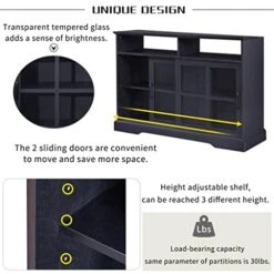 Kitchen Sideboard Buffet With 2 Glass Sliding Doors And Adjustable Shelves Storage Cabinet For Dining Room 12 Kitchen Sideboard Buffet With 2 Glass Sliding Doors And Adjustable Shelves Storage Cabinet For Dining Room -Amazon Store 412rRBE1a4L