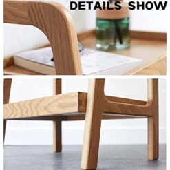 Vadisun 100% Solid Oak Wood Ladder Bookshelf, Floor Storage Bookshelf With Four-Sided Baffle Design, Side Table Open Shelf For Living Room, Home Office -Amazon Store 412rn17eeWL