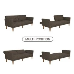 Novogratz Regal Futon With Tufted Linen Upholstery, Grey 7 Novogratz Regal Futon With Tufted Linen Upholstery, Grey -Amazon Store 412rx4Q6gsL